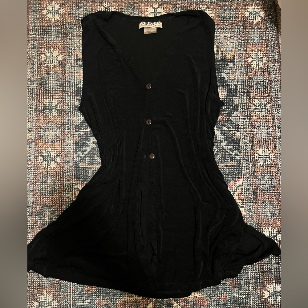 MADE IN USA Vintage Black Tunic Top